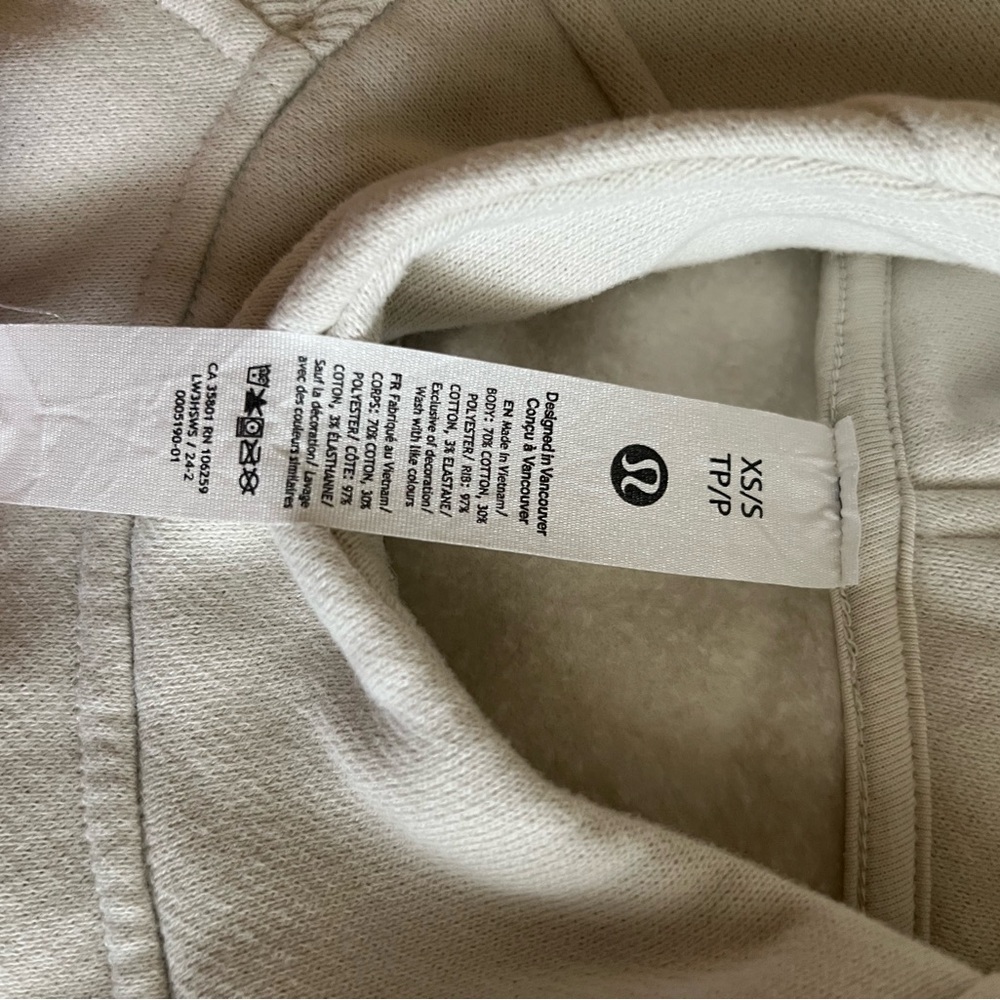 Lululemon Cropped Cream Hoodie Sweater - Picture 3 of 7